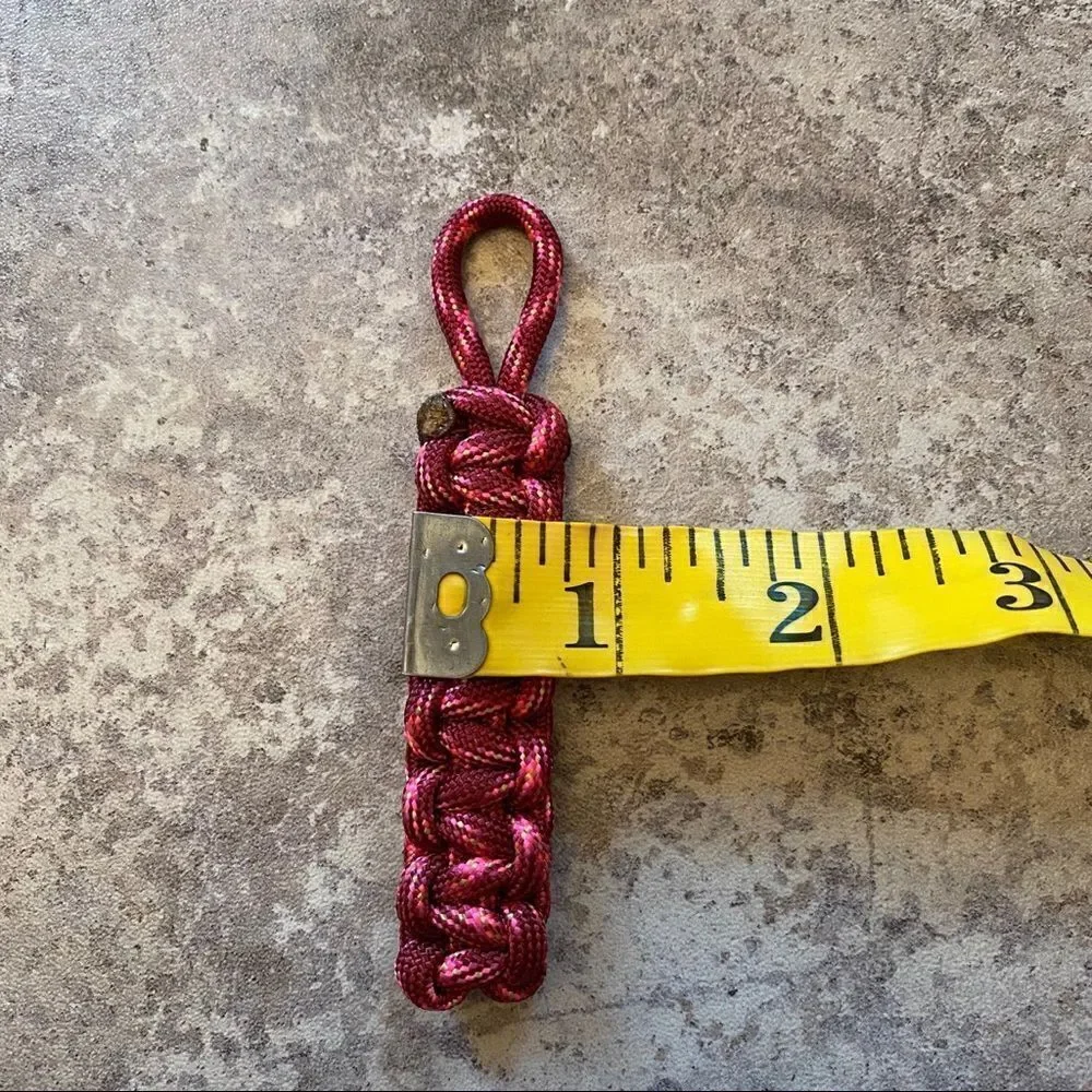 Paracord Keychain Bright Pink NEW Hiking Sporty Handmade USA